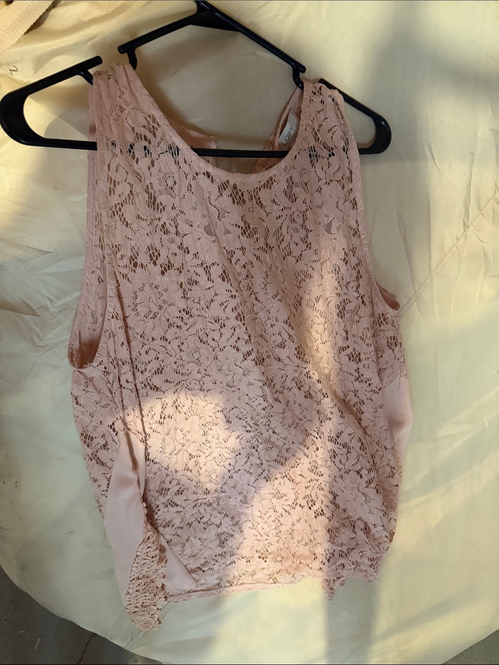 LOFT Lace Blouse in Peach